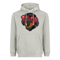 Moon Dust Dachshund with love glasses Heavyweight Hoodie - RanaPortraitStore