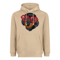 Mushroom Dachshund with love glasses Heavyweight Hoodie - RanaPortraitStore