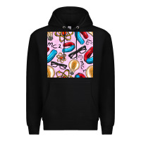 Black physics seamless pattern Premium Hoodie - BundleAndBundleShop