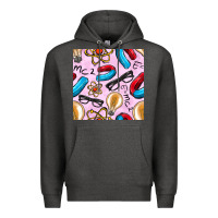 Charcoal Heather physics seamless pattern Premium Hoodie - BundleAndBundleShop
