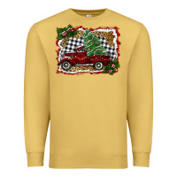 Antique Gold christmas truck with tree Premium Sweatshirt - RanaPortraitStore