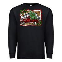Black christmas truck with tree Premium Sweatshirt - RanaPortraitStore
