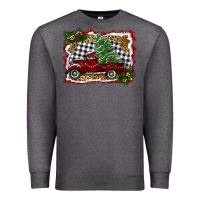 Charcoal Heather christmas truck with tree Premium Sweatshirt - RanaPortraitStore