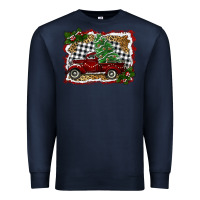 Navy christmas truck with tree Premium Sweatshirt - RanaPortraitStore