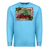 Ocean Blue christmas truck with tree Premium Sweatshirt - RanaPortraitStore
