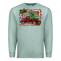 Seafoam christmas truck with tree Premium Sweatshirt - RanaPortraitStore