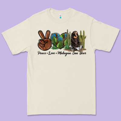 Peace Love Malayan Sun Bear Premium Tee Designed By Lillyallendesigns