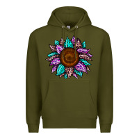 Army Green sunflower leopard color Premium Hoodie - JahusDesignShop