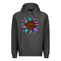 Charcoal Heather sunflower leopard color Premium Hoodie - JahusDesignShop