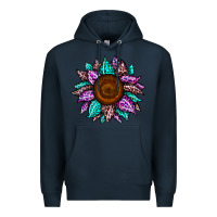 Navy sunflower leopard color Premium Hoodie - JahusDesignShop