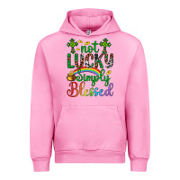 Fuchsia Pink Western St. Patrick's Day Cross Not Lucky Simply Blessed Urban Hoodie - Artiststas