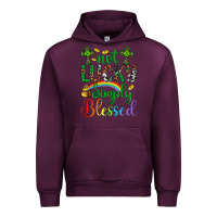 Mauve Wine Western St. Patrick's Day Cross Not Lucky Simply Blessed Urban Hoodie - Artiststas