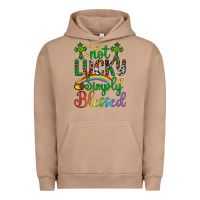 Pigment Burro Western St. Patrick's Day Cross Not Lucky Simply Blessed Urban Hoodie - Artiststas
