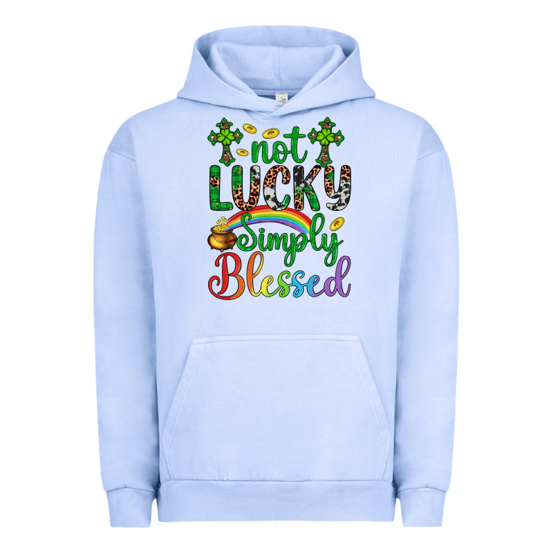 Western St. Patrick's Day Cross Not Lucky Simply Blessed Urban Hoodie by Artiststas | Teevron