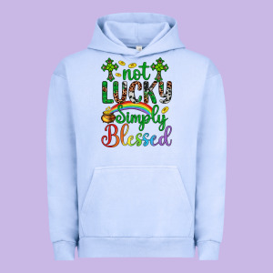 Western St. Patrick's Day Cross Not Lucky Simply Blessed Urban Hoodie Designed By Artiststas
