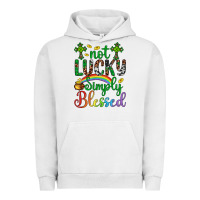 Pigment Lunar Rock Western St. Patrick's Day Cross Not Lucky Simply Blessed Urban Hoodie - Artiststas