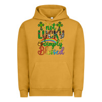 Pigment Peanut Butter Western St. Patrick's Day Cross Not Lucky Simply Blessed Urban Hoodie - Artiststas