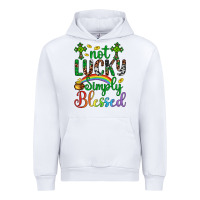 White Western St. Patrick's Day Cross Not Lucky Simply Blessed Urban Hoodie - Artiststas