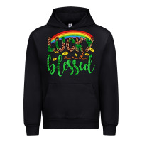 Black Western St. Patrick's Rainbow Lucky And Blessed Urban Hoodie - Artiststas