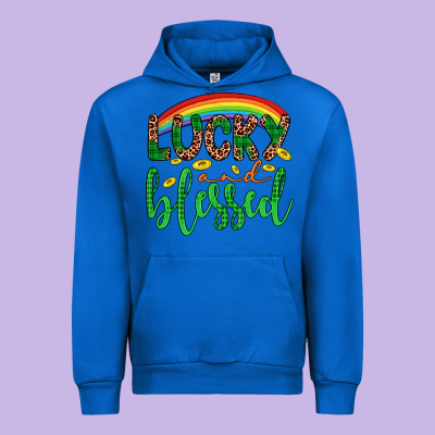 Western St. Patrick's Rainbow Lucky And Blessed Urban Hoodie Designed By Artiststas