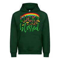 Forest Green Western St. Patrick's Rainbow Lucky And Blessed Urban Hoodie - Artiststas