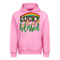 Fuchsia Pink Western St. Patrick's Rainbow Lucky And Blessed Urban Hoodie - Artiststas
