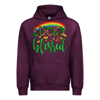 Mauve Wine Western St. Patrick's Rainbow Lucky And Blessed Urban Hoodie - Artiststas