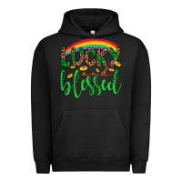 Pigment Black Western St. Patrick's Rainbow Lucky And Blessed Urban Hoodie - Artiststas