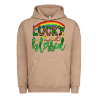 Pigment Burro Western St. Patrick's Rainbow Lucky And Blessed Urban Hoodie - Artiststas