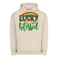 Pigment French Oak Western St. Patrick's Rainbow Lucky And Blessed Urban Hoodie - Artiststas