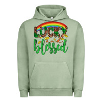 Pigment Oil Green Western St. Patrick's Rainbow Lucky And Blessed Urban Hoodie - Artiststas