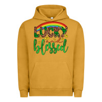 Pigment Peanut Butter Western St. Patrick's Rainbow Lucky And Blessed Urban Hoodie - Artiststas