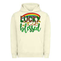 Pigment Pistachio Western St. Patrick's Rainbow Lucky And Blessed Urban Hoodie - Artiststas