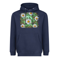 Navy Daisy leopard Heavyweight Hoodie - RanaPortraitStore