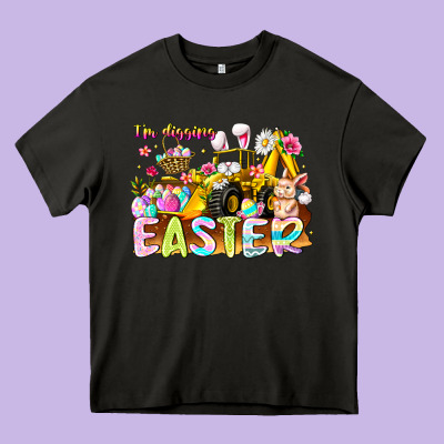 Im Digging Easter Heavy Core Tee Designed By Cowhidedigitalart