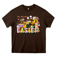 Chocolate Brown Im Digging Easter Heavy Core Tee - CowhideDigitalArt