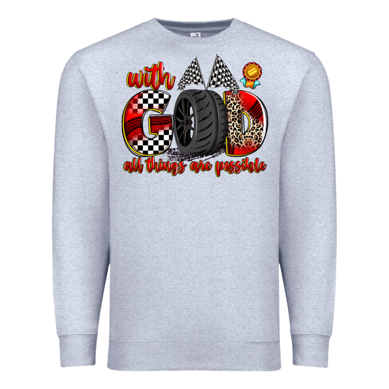With God All Things Are Possible Premium Sweatshirt by Zillion Design Studio | Teevron