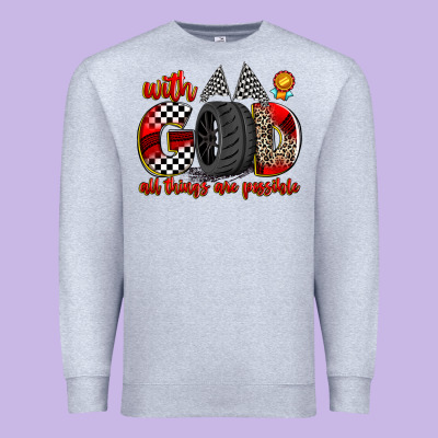 With God All Things Are Possible Premium Sweatshirt Designed By Zillion Design Studio