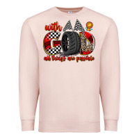 Pale Pink with god all things are possible Premium Sweatshirt - Zillion Design Studio