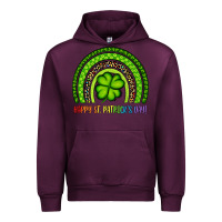 Mauve Wine Happy St. Patrick's Day Shamrock Rainbow Urban Hoodie - Artiststas