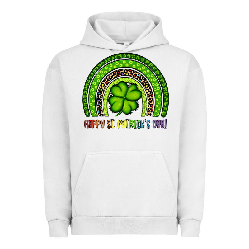 Happy St. Patrick's Day Shamrock Rainbow Urban Hoodie by Artiststas | Teevron