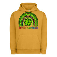 Pigment Peanut Butter Happy St. Patrick's Day Shamrock Rainbow Urban Hoodie - Artiststas