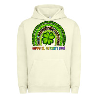 Pigment Pistachio Happy St. Patrick's Day Shamrock Rainbow Urban Hoodie - Artiststas