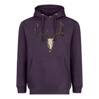 Plum Deer Skull Heavyweight Hoodie - RanaPortraitStore