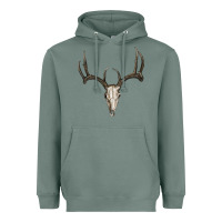 Sage Deer Skull Heavyweight Hoodie - RanaPortraitStore