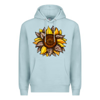 Blue Mist sunflower leopard Premium Hoodie - JahusDesignShop
