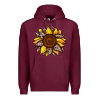 Burgundy sunflower leopard Premium Hoodie - JahusDesignShop