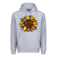 Heather Grey sunflower leopard Premium Hoodie - JahusDesignShop
