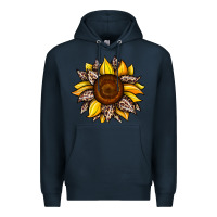 Navy sunflower leopard Premium Hoodie - JahusDesignShop