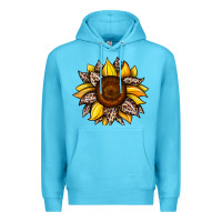 Ocean Blue sunflower leopard Premium Hoodie - JahusDesignShop